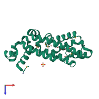 PDB entry 3nnr coloured by chain, top view.