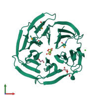PDB entry 3no2 coloured by chain, front view.