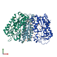 PDB entry 3no4 coloured by chain, front view.