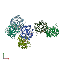 PDB entry 3no5 coloured by chain, front view.