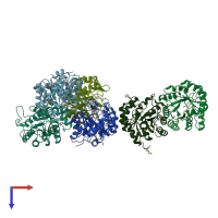 PDB entry 3no5 coloured by chain, top view.