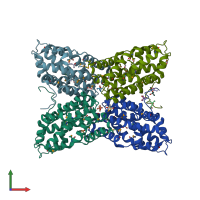 PDB entry 3no6 coloured by chain, front view.