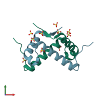 PDB entry 3no7 coloured by chain, front view.