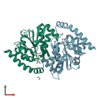 PDB entry 3non coloured by chain, front view.