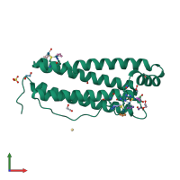 PDB entry 3noz coloured by chain, front view.