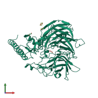 PDB entry 3npe coloured by chain, front view.