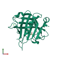 PDB entry 3nq9 coloured by chain, front view.