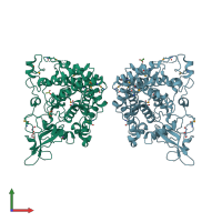 PDB entry 3nqp coloured by chain, front view.