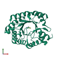 PDB entry 3nqv coloured by chain, front view.
