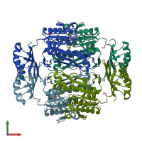 PDB entry 3nrb coloured by chain, front view.