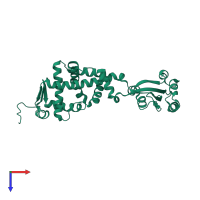 PDB entry 3nrk coloured by chain, top view.