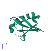 Ubiquitin in PDB entry 3ns8, assembly 3, top view.