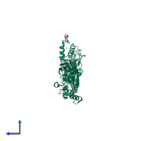 PDB entry 3nsj coloured by chain, side view.