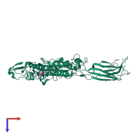 PDB entry 3nsj coloured by chain, top view.