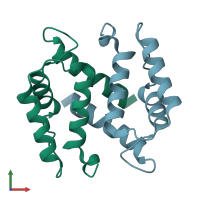 PDB entry 3nsk coloured by chain, front view.
