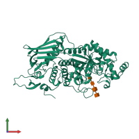 PDB entry 3nsn coloured by chain, front view.