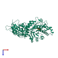 PDB entry 3nsn coloured by chain, top view.