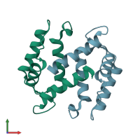 PDB entry 3nso coloured by chain, front view.