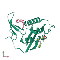 PDB entry 3ntp coloured by chain, front view.