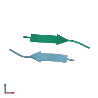 PDB entry 3nve coloured by chain, front view.