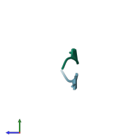 PDB entry 3nve coloured by chain, side view.