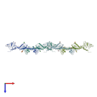 PDB entry 3nw8 coloured by chain, top view.