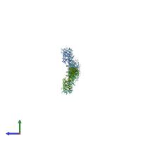 PDB entry 3nwa coloured by chain, side view.