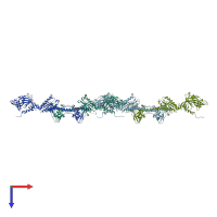 PDB entry 3nwd coloured by chain, top view.