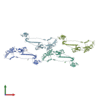 PDB entry 3nwf coloured by chain, front view.