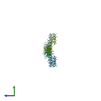 PDB entry 3nwf coloured by chain, side view.