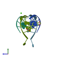 PDB entry 3nx5 coloured by chain, side view.
