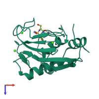 PDB entry 3nx7 coloured by chain, top view.