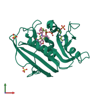 PDB entry 3nxy coloured by chain, front view.