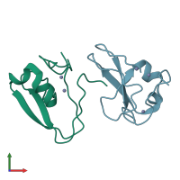 PDB entry 3ny1 coloured by chain, front view.