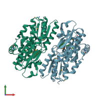 PDB entry 3nyi coloured by chain, front view.