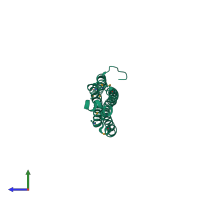 PDB entry 3nyj coloured by chain, side view.