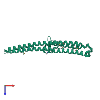 PDB entry 3nyj coloured by chain, top view.