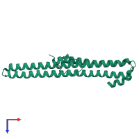 PDB entry 3nyl coloured by chain, top view.
