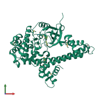 PDB entry 3nyv coloured by chain, front view.