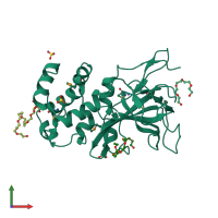 PDB entry 3nyy coloured by chain, front view.