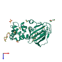 PDB entry 3nyy coloured by chain, top view.