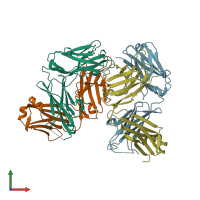 PDB entry 3nz8 coloured by chain, front view.