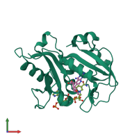 PDB entry 3nz9 coloured by chain, front view.