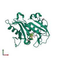PDB entry 3nzc coloured by chain, front view.