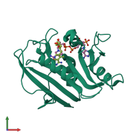 PDB entry 3nzd coloured by chain, front view.