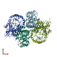 PDB entry 3nzg coloured by chain, front view.