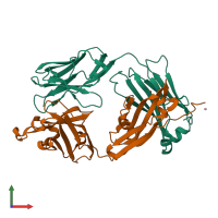 PDB entry 3nzh coloured by chain, front view.