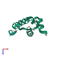 PDB entry 3nzl coloured by chain, top view.