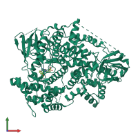 PDB entry 3nzs coloured by chain, front view.