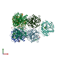 PDB entry 3o0d coloured by chain, front view.